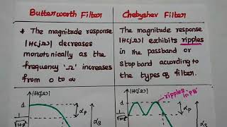 Comparison of Butterworth Filter and Chebyshev Filter  Analog Filter Design  DTSP  DSP [upl. by Karleen]