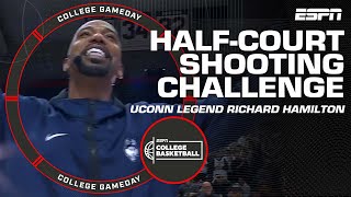 UConn legend Richard Hamilton DRAINS halfcourt shot 🏀  College GameDay [upl. by Aidnyc]