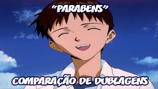 Neon Genesis Evangelion quotParabéns 👏quot Comparação de Dublagens [upl. by Ahtabat]