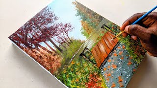 Spring time Acrylic painting for beginners Mindblowing Art piece STEP BY STEP tutorial [upl. by Magas]