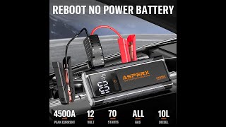 ASPERX AX4500 Jump Starter  INTRODUCTIONS [upl. by Eiggep]