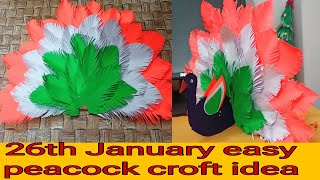 26th January easy peacock croft ideaunique ideas for tricolor peacockrepublic day croft idea2024 [upl. by Norvil]