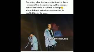 Remember When Jin scolded jimin on the stage while he was dancing with shoulder injury  BTS [upl. by Annua910]