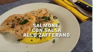 Salmone con salsa allo zafferano [upl. by Annairda]