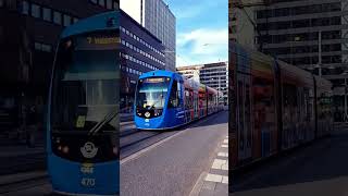 Tram passing Drottninggatan in Stockholm 4K [upl. by Hardigg251]