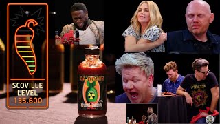 Hot Ones quotDa Bombquot Best Celebrity Reactions  Part 1 [upl. by Laen]