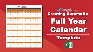 How To Make Full Year Automatic Calendar Template In Excel  Nepali [upl. by Seaver]