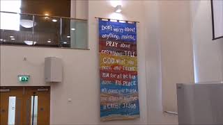 Colourful Applique Banner Orangefield Presbyterian Church Belfast [upl. by Tait443]