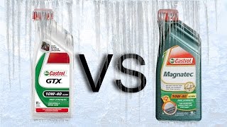 Castrol GTX 10W40 vs Castrol Magnatec 10W40 Cold oils test 30°C [upl. by Neelcaj]