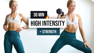 30 MIN Full Body Sweaty STRENGTH and CARDIO HIIT Workout  With Weights Home Workout No Repeats [upl. by Sialac633]