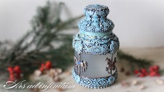 Słoik inspirowany karuzelą  A jar inspired by a carousel Decoupage Tutorial [upl. by Aneehsram]