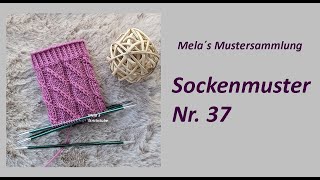 Sockenmuster Nr 37  Muster in Runden stricken  Diagonalmuster [upl. by Sidra]