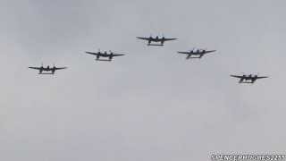 FIVE 5 P38 Lightnings in the air AT ONCE   2013 PLANES OF FAME AIR SHOW [upl. by Ffoeg52]