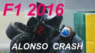 Fernando Alonso Crash  F1 2016 melbourne [upl. by Kittie692]