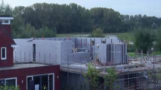 Huizenbouw met EPS bouwstenen polystyreen blokken [upl. by Ranilopa]