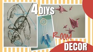 4 DIYs DECORA TU HABITACION CON GRULLAS DE ORIGAMI  ROOM DECOR [upl. by Wilmott]