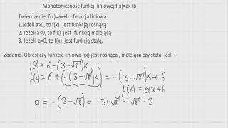 Zadanie6 Badanie monotoniczności funkcji liniowej [upl. by Kulda]