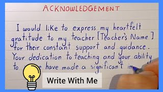 Acknowledgement  How to write Acknowledgement  School Project File  Acknowledgement for File [upl. by Anilegnave]