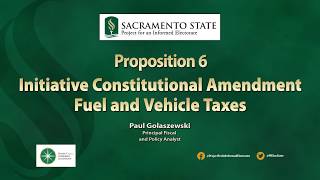 California 2018 Prop 6 Gas Tax Repeal NonPartisan Explainer [upl. by Etireugram327]