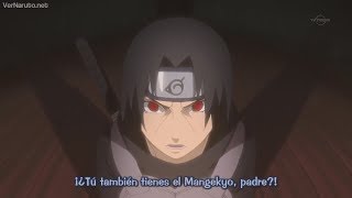 Itachi ve el Mangekyo Sharingan de su Padre Fugaku Sub español [upl. by Kloster]