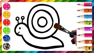 Dessiner Facilement Un Escargot Dessin Et Coloriage Apprendre les couleurs  Coloriage Magique [upl. by Anilet]