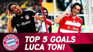 Top 5 Goals Luca Toni 👋🇮🇹 [upl. by Anilorac277]