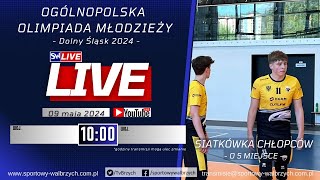 LIVE Ogólnopolska Olimpiada Młodzieży mecz o 5 miejsce Świętokrzyskie  Śląskie [upl. by Narod]