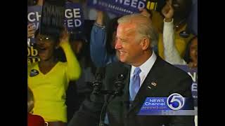 VP hopeful Joe Biden closes out the 2008 presidential campaign in Copley Ohio [upl. by Iturk]