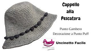 TUTORIAL Cappello alla Pescatore Punto Gambero Uncinetto Facile Andy Handmade [upl. by Naivat851]