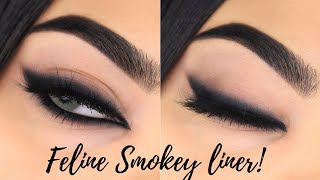 Easy SMOKEY CAT EYE tutorial using KOHL  Lakme eyeconic insta cool kajal  Arabic graphic eyeliner [upl. by Tildy]