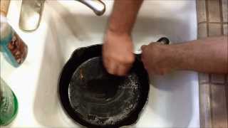 How to properly clean amp reseason cast iron after cooking [upl. by Guyer]