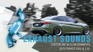 EXHAUST SOUND  GIULIA 20L  Centerline HiFlow Downpipe  EUROCOMPULSION [upl. by Blinni503]