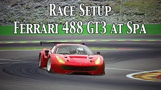 Assetto Corsa Race Setup Ferrari 488 GT3  Spa  Base Setup [upl. by Lainahtan]