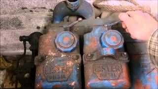 Lister ST2 first start in 15 years hand crank 12hp 1500rpm diesel 1270cc [upl. by Engud255]