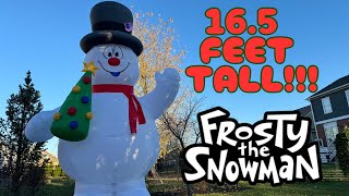 Gemmy 165 foot Colossal Frosty the Snowman Christmas inflatable Unboxing  Review  Hammacher [upl. by Reerg]