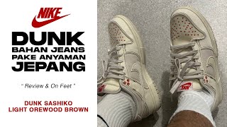 dunk low sashiko light orewood brown Review and on feet [upl. by Tnayrb358]