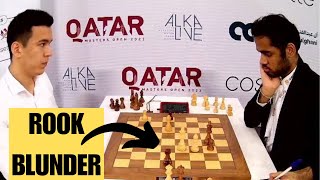 HEART BREAKING ROOK BLUNDER BY Arjun Erigaisi  QATAR MASTERS 2023 [upl. by Clerc]