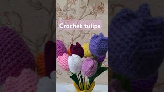 Easy crochet flower tulip tutorial crochet crochetpatterns [upl. by Lokim231]