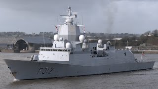 Sleek Norwegian warship goes to sea 🇳🇴 🇬🇧 [upl. by Radburn]