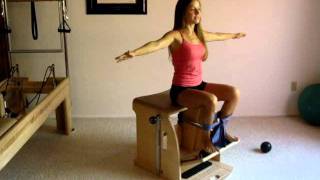 Pilates Exercises on the Chair Leg Work Sitting [upl. by Arayt566]