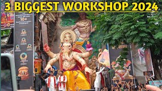 Mumbai 3 Biggest Ganpati Workshop Latest Update 2024  Parel Workshop  Arundatte  Gansankul bappa [upl. by Epolenep173]