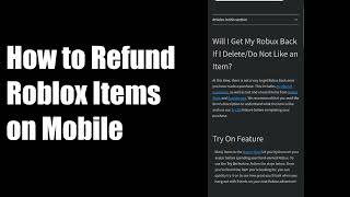 How to refund roblox items on mobile  Roblox refund deleted items [upl. by Algar465]