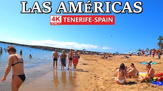 TENERIFE  PLAYA DE LAS AMÉRICAS  Hot Day on the Beach ☀️ 4K Beach Walk ● 2024 [upl. by Caplan778]