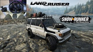 Toyota Land Cruiser 70 series  Off Road adventure  Snow Runner  Logitech g923 gameplay [upl. by Ydisac]