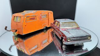 Diecast Restoration Dinky Toys Double vauxhall 101 no151 196668 caravan no188196163 [upl. by Jackelyn]