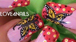 Como Pintar Una Mariposa Dramatica  Tutorial Decoracion para Uñas [upl. by Adley]