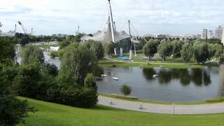 Spaziergang im Olympiapark München am Olympiasee [upl. by Anaiq]