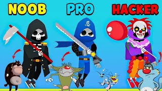 NOOB vs PRO vs HACKER In Death Incoming  Oggy And Jack Voice  Max Level Gameplay AryaanOP [upl. by Siuqaj]