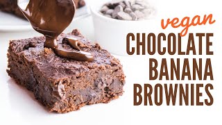 Healthy Chocolate Banana Brownies Fudgy Vegan amp Delicious [upl. by Yorick]