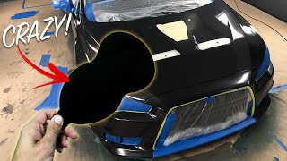 Spraying a Car in the WORLDS BLACKEST Paint Darker than Vanta Black [upl. by Arabel297]